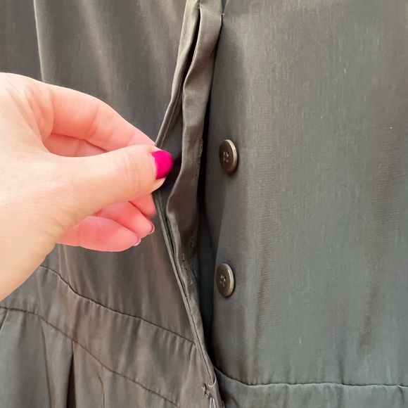 J crew army green trench sleeveless jumpsuit size 0 - Picture 6 of 8